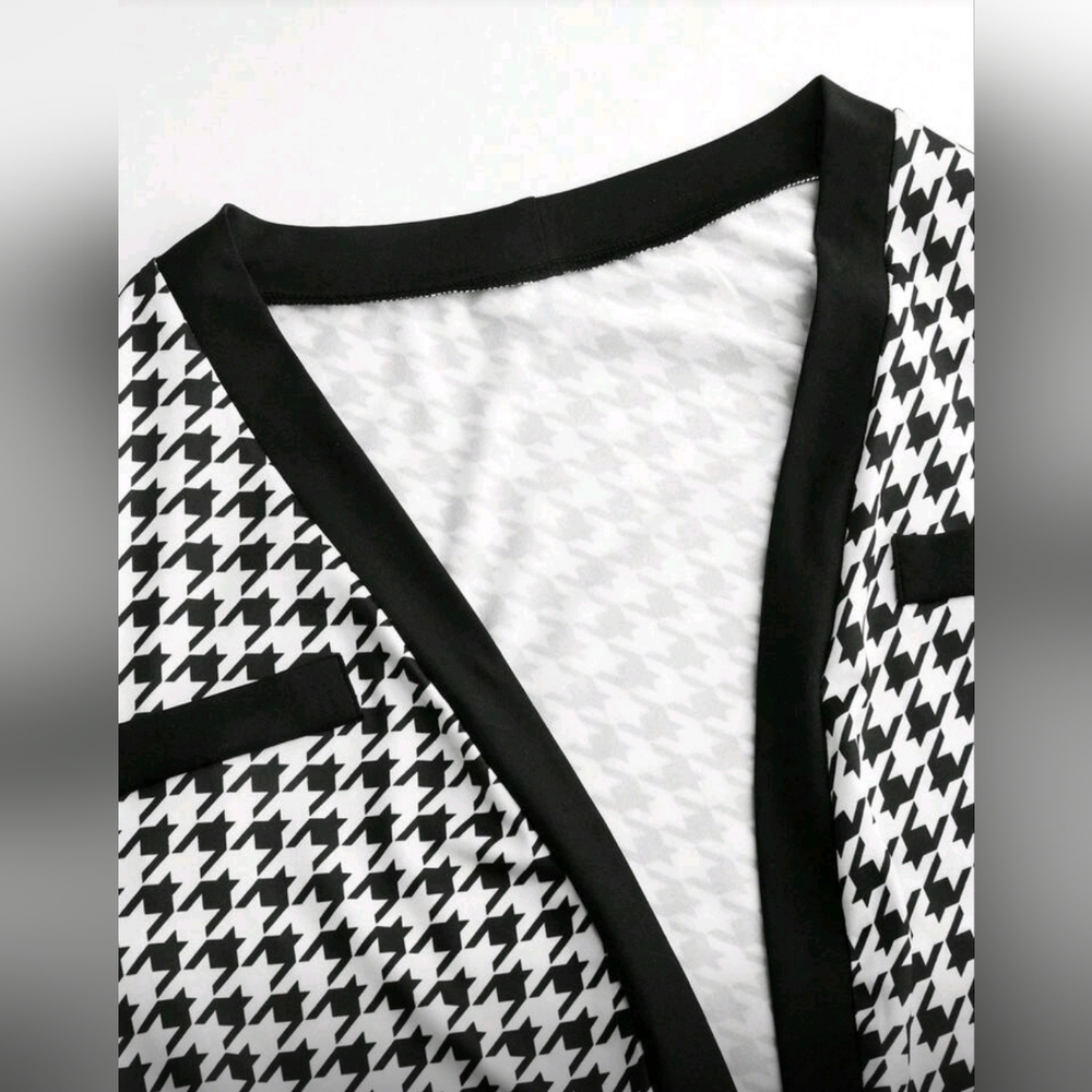 Black and White Houndstooth Dress and Jacket Set - Picture 8 of 8